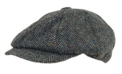 Kaszkiet Popielaty w Jodełkę Jesienno-Zimowy, z Dodatkiem Wełny, z Gumką -Pako Jeans. Szare czapki i kapelusze męskie Pako Jeans, na jesień, bez wzorów, z jeansu. Za 65.00 zł.