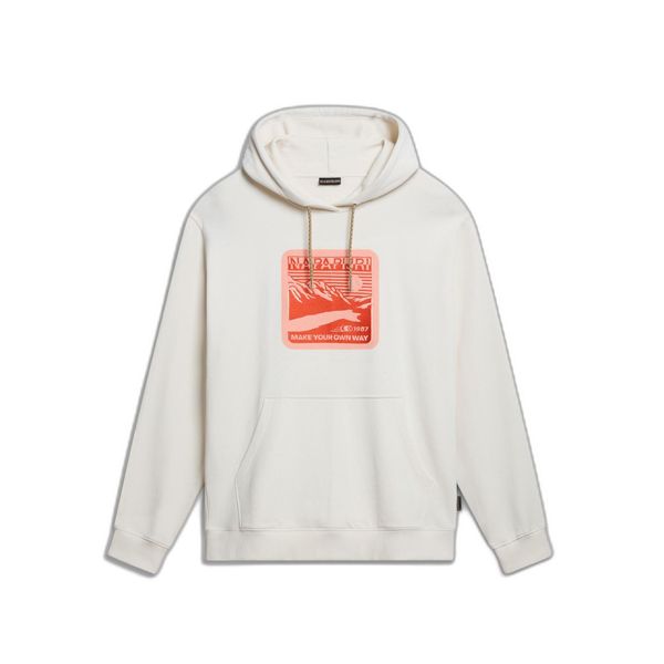 Bluza z kapturem Napapijri Boyd. Białe bluzy męskie Napapijri, na jesień, s, bez wzorów, z bawełny, z kapturem. Za 375.50 zł.