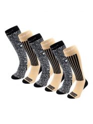 Skarpety narciarskie - Unisex - 6 par - Czarne wielokolorowe. Czarne skarpety damskie POEDERBAAS, bez wzorów, z elastanu. Za 242.82 zł.