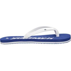 Japonki damskie KLD207 - denim. Niebieskie klapki damskie 4f, w paski, z denimu. W wyprzedaży za 24.99 zł.
