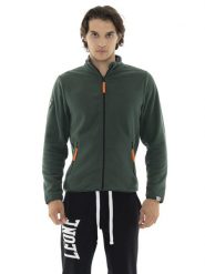 Męska bluza z mikropolaru z kołnierzem i zamkiem błyskawicznym "basic". Zielone bluzy męskie LEONE 1947 APPAREL, m, bez wzorów, z polaru, bez kaptura. Za 164.19 zł.