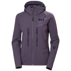 Damska kurtka narciarska Helly Hansen Odin Pro Shield. Fioletowe kurtki snowboardowe damskie Helly Hansen, bez wzorów, bez kaptura, narciarskie. Za 929.00 zł.