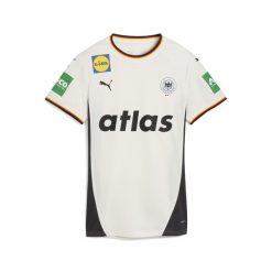 Damska koszulka domowa niemieckiej reprezentacji w piłce ręcznej PUMA. Białe koszulki sportowe damskie Puma, bez wzorów, bez kołnierzyka, bez ramiączek, do piłki ręcznej. Za 329.00 zł.