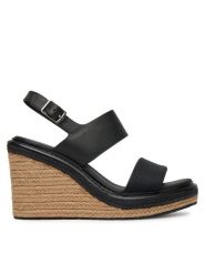 Calvin Klein Espadryle Wedge Sandal 70 - Jacq HW0HW02386 Czarny. Czarne sandały damskie Calvin Klein, bez wzorów, z materiału, bez obcasa, bez zapięcia. Za 359.99 zł.