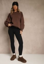 Czarne Legginsy High Waist z Prążkowanego Materiału z Wiskozą Tevandra. Czarne legginsy damskie Renee, s, bez wzorów, z jeansu. Za 59.99 zł.