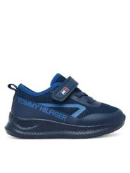 Tommy Hilfiger Sneakersy Low Cut Lace-Up/Velcro Sneaker T1B9-34110-1843 M Granatowy. Niebieskie buty sportowe chłopięce Tommy Hilfiger, bez wzorów, z materiału, bez zapięcia. Za 229.99 zł.