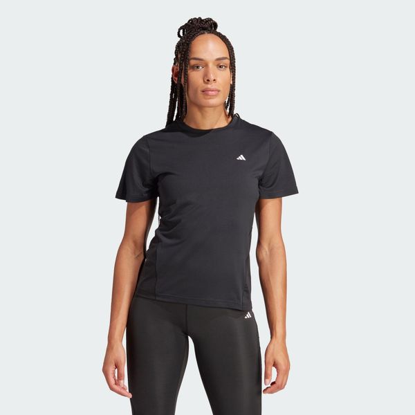 Koszulka Designed for Training. Czarne koszulki sportowe damskie Adidas, bez wzorów, z materiału, bez kołnierzyka, bez ramiączek, na fitness i siłownię. Za 179.00 zł.