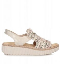 Rieker Rieker Sandals 69276-60 Beżowe 43. Brązowe sandały męskie Rieker, bez zapięcia. Za 248.89 zł.