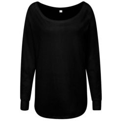 Damska Koszulka Z Długim Rękawem O Luźnym Kroju. Czarne t-shirty damskie MANTIS, bez wzorów, bez kołnierzyka. Za 67.99 zł.
