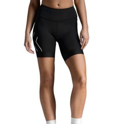 Spodenki triathlonowe damskie 2XU Core Tri 6". Czarne szorty sportowe damskie 2XU, na lato, l, bez wzorów, z elastanu, sportowe, rowerowe. Za 369.99 zł.
