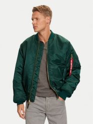 Alpha Industries Kurtka bomber 100101 Zielony Regular Fit. Zielone kurtki męskie Alpha Industries, m, bez wzorów, z syntetyku, bez kaptura. Za 569.99 zł.