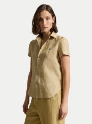 Polo Ralph Lauren Koszula 211973366507 Beżowy Regular Fit. Brązowe bluzki damskie Polo Ralph Lauren, l, bez wzorów, ze lnu, bez kołnierzyka, bez ramiączek. Za 729.99 zł.