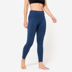 Legginsy do jogi damskie Kimjaly. Niebieskie legginsy damskie KIMJALY, m, bez wzorów, z bawełny, na jogę i pilates. Za 89.99 zł.