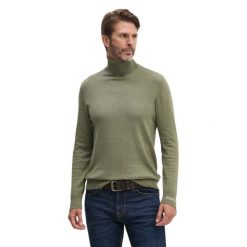 Sweter z golfem Pepe Jeans New Andre. Zielone swetry damskie Pepe Jeans, na zimę, bez wzorów, z jeansu, bez kołnierzyka, bez ramiączek, bez kaptura. W wyprzedaży za 218.00 zł.