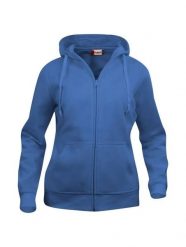 Clique Basic Hoody Full Zip Women - bluza z kapturem na zamek, royal blue. Niebieskie bluzy damskie CLIQUE, xl, bez wzorów, z bawełny, z kapturem. Za 187.33 zł.