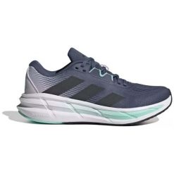 Buty do biegania Adidas damskie ID8739. Niebieskie obuwie sportowe damskie Adidas, bez wzorów, z materiału, do biegania. Za 383.25 zł.