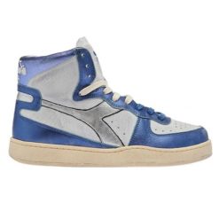 Buty do chodzenia damskie Diadora Mi Basket Metallic Pigskin Used Vintage. Niebieskie obuwie sportowe damskie Diadora, bez wzorów, ze skóry, trekkingowe. Za 487.00 zł.