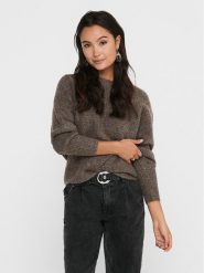 ONLY Sweter 15168705 Brązowy Regular Fit. Brązowe swetry damskie Only, s, bez wzorów, z syntetyku, bez kołnierzyka, bez ramiączek, bez kaptura. Za 189.99 zł.