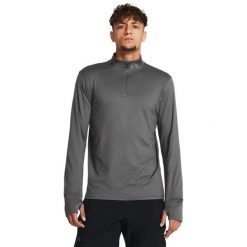 Koszulka męska Under Armour LAUNCH PRO 1/4 ZIP. Szare koszulki sportowe męskie Under Armour, m, bez wzorów, bez kołnierzyka, bez ramiączek, do biegania. Za 199.99 zł.