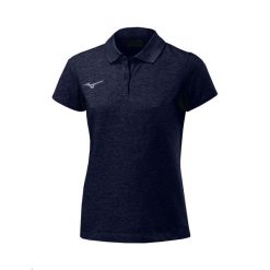 Damska koszulka polo Mizuno Shizuoka. Niebieskie koszulki sportowe damskie Mizuno, bez wzorów, bez kołnierzyka, bez ramiączek. Za 227.00 zł.