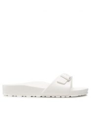 Birkenstock Klapki Madrid EVA 0128183 Biały. Białe klapki damskie Birkenstock, bez wzorów, z syntetyku, bez obcasa. Za 209.99 zł.
