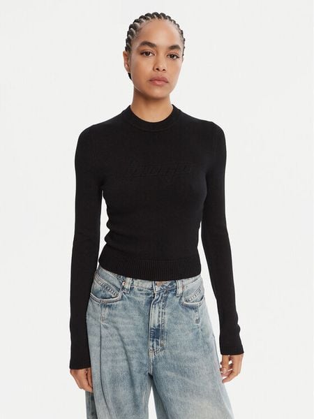 HUGO Sweter Sblog_B 50543054 Czarny Slim Fit. Czarne swetry damskie Hugo, s, bez wzorów, z syntetyku, bez kołnierzyka, bez ramiączek, bez kaptura. Za 349.99 zł.