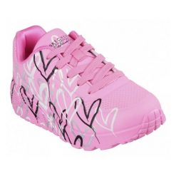 Buty Skechers x JGoldcrown Uno Lite - Metallic Love 314067L-HPMT różowe. Czerwone buty sportowe dziewczęce bez wzorów, z gumy, bez zapięcia. Za 408.30 zł.