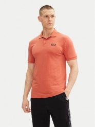EA7 Emporio Armani Polo 8NPF14 PJVQZ U3010 Pomarańczowy Regular Fit. Brązowe koszulki polo męskie EA7 Emporio Armani, m, bez wzorów, z bawełny, bez ramiączek. Za 349.99 zł.