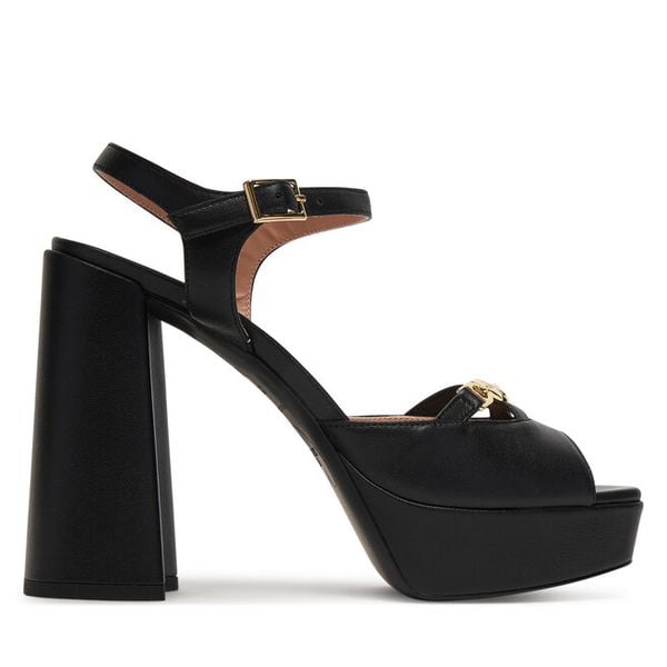 Sandały LOVE MOSCHINO. Czarne sandały damskie Love Moschino, bez wzorów, bez obcasa, na słupku, bez zapięcia. Za 972.99 zł.