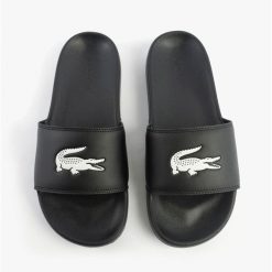 Buty klapki męskie Lacoste Serve Slide 0.0. Czarne klapki męskie Lacoste, z materiału, sportowe. Za 167.20 zł.