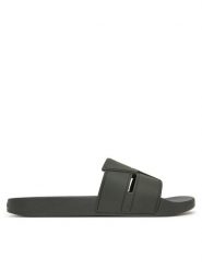 Calvin Klein Klapki Pool Slide Double T HM0HM01752 Khaki. Brązowe klapki męskie Calvin Klein, z tworzywa sztucznego. Za 149.99 zł.