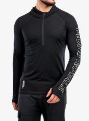 Bluza termoaktywna męska Mons Royale Temple Tech Hood. Czarne bluzy męskie Mons Royale, l, bez wzorów, z elastanu, bez kaptura. Za 362.99 zł.