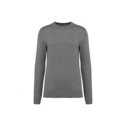 Sweter z okrągłym dekoltem z Suprimy Kariban Premium. Szare swetry przez głowę męskie KARIBAN, m, bez wzorów, z bawełny, bez kołnierzyka. Za 232.50 zł.