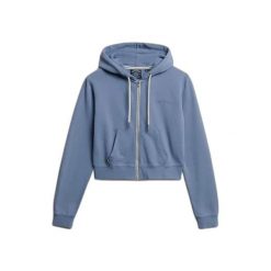 Damska bluza z kapturem zapinana na zamek Superdry Essential. Niebieskie bluzy damskie Superdry., xl, bez wzorów, prążkowane, z kapturem. Za 323.50 zł.