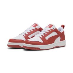 Sneakersy Rebound V6 Low PUMA White Red Fire. Białe obuwie sportowe damskie Puma, bez wzorów, do koszykówki. Za 319.00 zł.