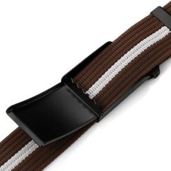 Pasek parciany PAOLO PERUZZI PW-15-95 cm brązowy. Brązowe paski damskie Paolo Peruzzi, bez wzorów, z materiału. Za 34.99 zł.