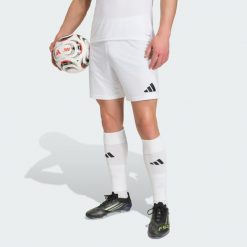 Szorty Entrada26. Białe krótkie spodenki sportowe męskie Adidas, bez wzorów, do piłki nożnej, climacool (adidas). Za 79.95 zł.