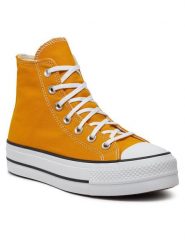 Converse Trampki Chuck Taylor All Star Lift Platform HI A06506C Żółty. Żółte trampki i tenisówki damskie Converse, bez wzorów, z materiału, retro, bez zapięcia. Za 279.99 zł.