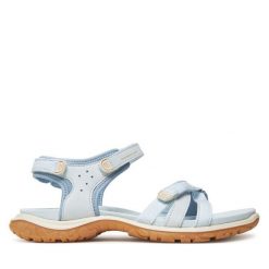 Sandały ECCO. Niebieskie sandały damskie ecco, bez wzorów, bez obcasa, na płaskiej podeszwie, bez zapięcia. Za 369.99 zł.