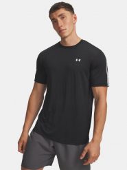 Koszulka męska Under Armour Tech Taping SS. Czarne koszulki sportowe męskie Under Armour, l, z aplikacjami, z materiału, bez kołnierzyka, bez ramiączek, na fitness i siłownię. Za 184.60 zł.