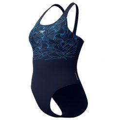 Damski kostium kąpielowy 1-częściowy Speedo Eco+ Hyperboom Placem Muscleb. Niebieskie kostiumy jednoczęściowe damskie Speedo, l, bez wzorów, z materiału, eleganckie, do pływania. Za 238.50 zł.