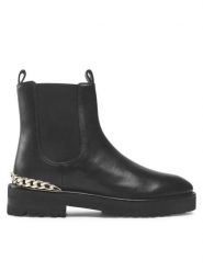 Aigner Botki Ava 19D 1222030 Czarny. Czarne botki damskie Aigner, ze skóry, bez obcasa, na płaskiej podeszwie, bez zapięcia. Za 1,489.00 zł.