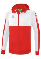 Kurtka treningowa z kapturem Erima Six Wings. Białe kurtki męskie Erima, xl, bez wzorów, z bawełny, eleganckie, z kapturem. Za 252.50 zł.