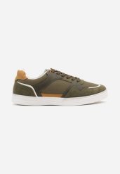 Zielone Buty Sportowe z Przeszyciami Nanivaia. Zielone buty sportowe męskie Born2be, bez zapięcia. Za 69.99 zł.