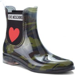 Kalosze LOVE MOSCHINO - JA21013G06JP0852 St.Camoufl.Mili. Zielone kozaki damskie Love Moschino, z materiału. Za 559.00 zł.