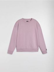 Bluza crewneck comfort fit z domieszką bawełny - różowy. Czerwone bluzy męskie Sinsay, l, bez wzorów, z bawełny, bez kaptura. Za 29.99 zł.