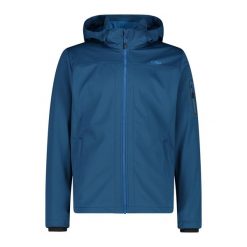 Kurtka męska turystyczna CMP 39A5027. Niebieskie kurtki męskie CMP, l, bez wzorów, z softshellu, sportowe, z kapturem. Za 340.00 zł.