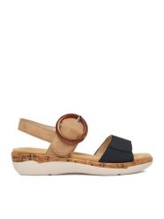 Remonte Sandały CEO-R6853-60 Beżowy. Brązowe sandały damskie Remonte, bez wzorów, ze skóry, bez obcasa, na płaskiej podeszwie, bez zapięcia. Za 349.99 zł.