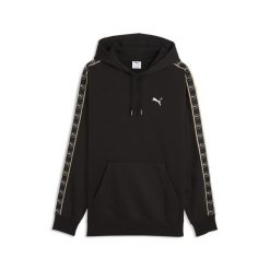 Męska bluza z kapturem Essentials Elevated Tape o luźnym kroju PUMA. Czarne bluzy męskie Puma, l, bez wzorów, z bawełny, z kapturem. Za 259.00 zł.