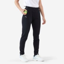 Spodnie tenisowe damskie Artengo Soft Dry 900. Czarne spodnie materiałowe damskie KUIKMA, l, bez wzorów, z lyocellu, na fitness i siłownię. Za 79.99 zł.